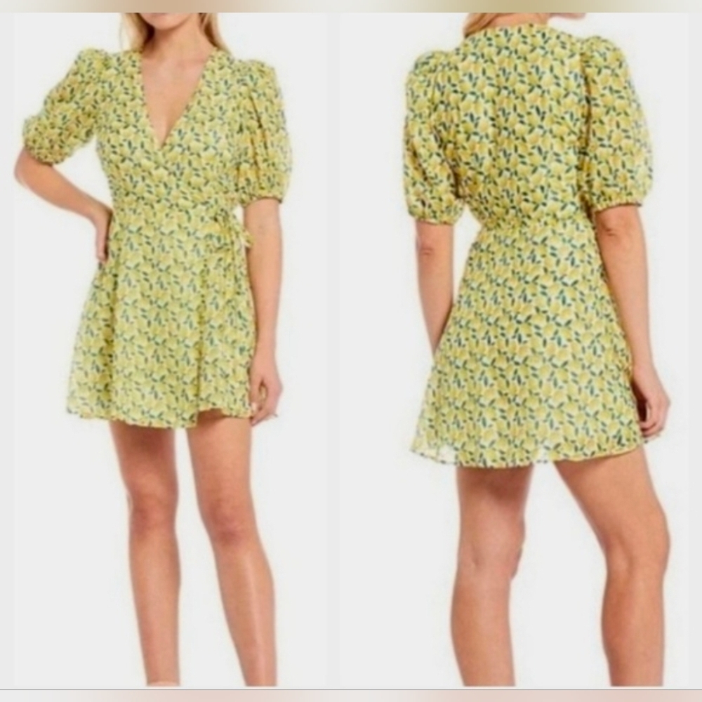 Gianni Bini Lemon Print Mini Dress Size 6